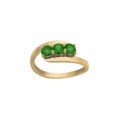 Bague en plaqué or et oxyde de zirconium, taille 54