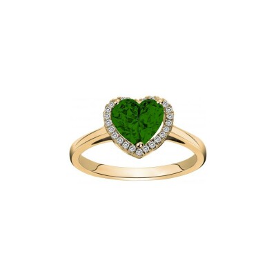 Bague en plaqué or et oxyde de zirconium, taille 54