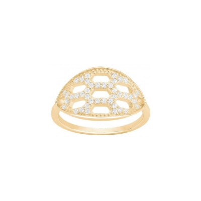 Bague en plaqué or et oxyde de zirconium, taille 54