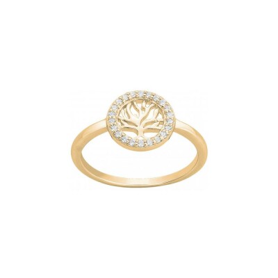 Bague en plaqué or et oxyde de zirconium, taille 54