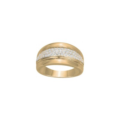 Bague en plaqué or et oxyde de zirconium