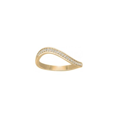 Bague en plaqué or et oxyde de zirconium, taille 56