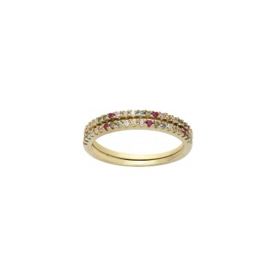 Bague en plaqué or et oxyde de zirconium, taille 54