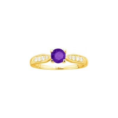 Bague en plaqué or et diamant