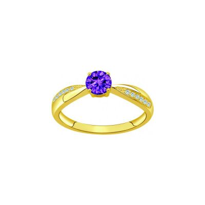 Bague en plaqué or et diamant