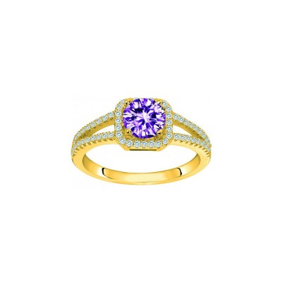 Bague en plaqué or et diamant