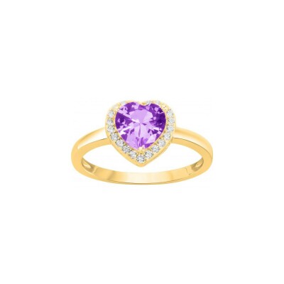 Bague en plaqué or et oxyde de zirconium