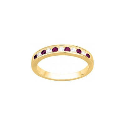Bague en plaqué or et oxyde de zirconium
