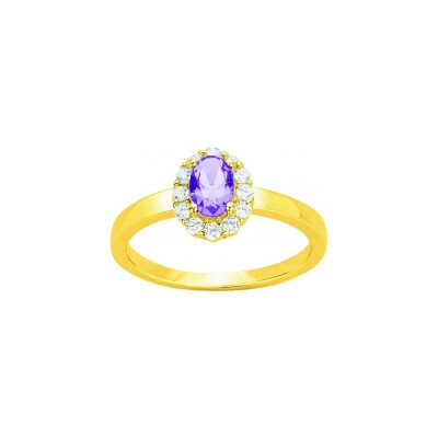 Bague en plaqué or et oxyde de zirconium