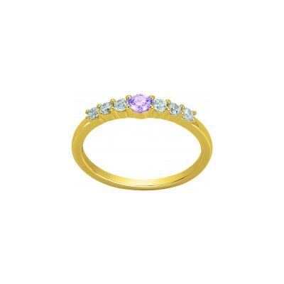 Bague en plaqué or et oxyde de zirconium