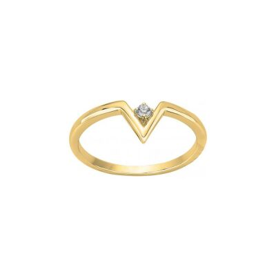 Bague en plaqué or et oxyde de zirconium
