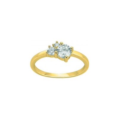 Bague en plaqué or et oxyde de zirconium