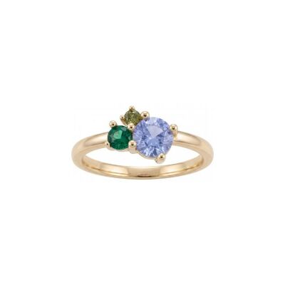 Bague en plaqué or et oxyde de zirconium