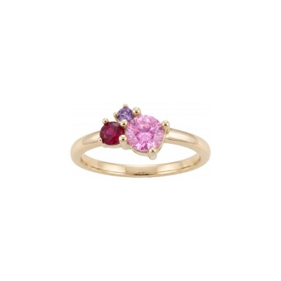 Bague en plaqué or et oxyde de zirconium