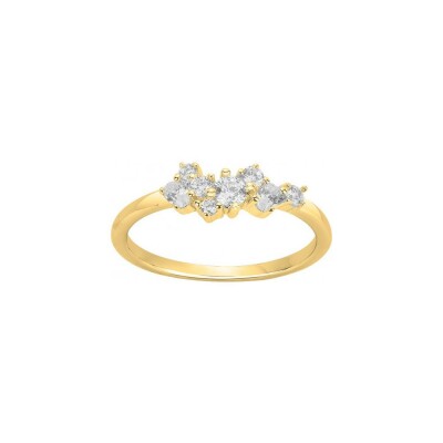 Bague en plaqué or et oxyde de zirconium