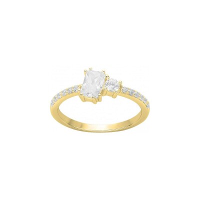 Bague en plaqué or et oxyde de zirconium
