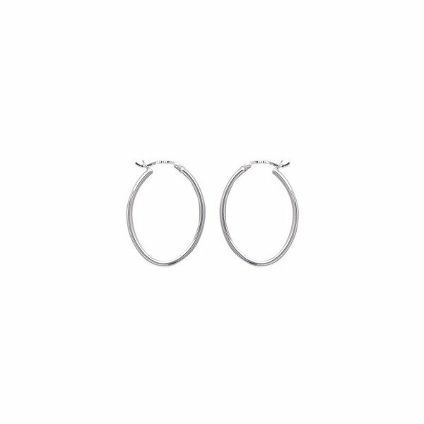 Boucles d'oreilles créoles en argent rhodié