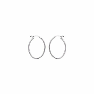 Boucles d'oreilles créoles en argent rhodié