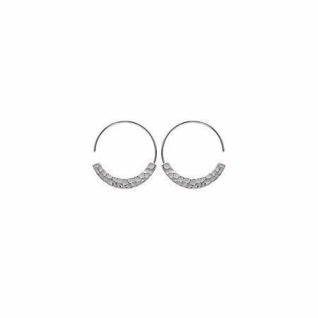 Boucles d'oreilles créoles en argent rhodié