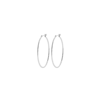 Boucles d'oreilles créoles en argent rhodié