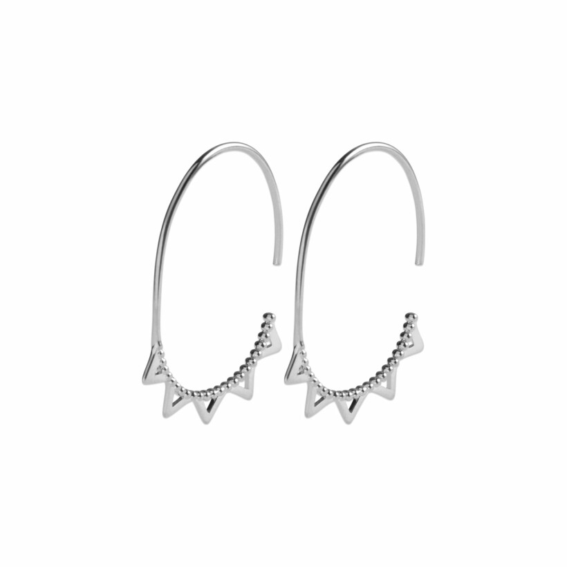 Boucles d'oreilles créoles en argent rhodié