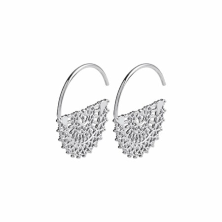 Boucles d'oreilles créoles en argent rhodié