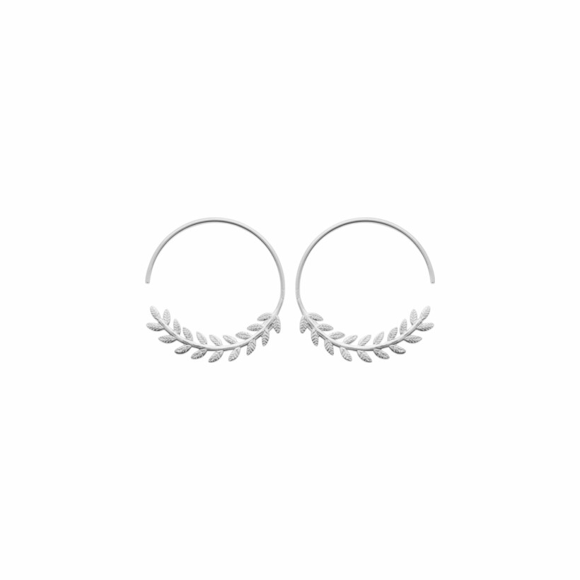 Boucles d'oreilles créoles en argent rhodié