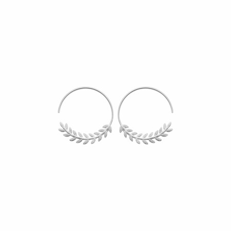 Boucles d'oreilles créoles en argent rhodié