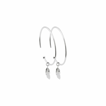 Boucles d'oreilles créoles en argent rhodié