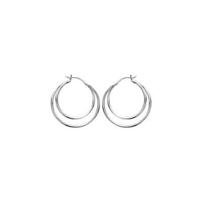 Boucles d'oreilles créoles en argent rhodié