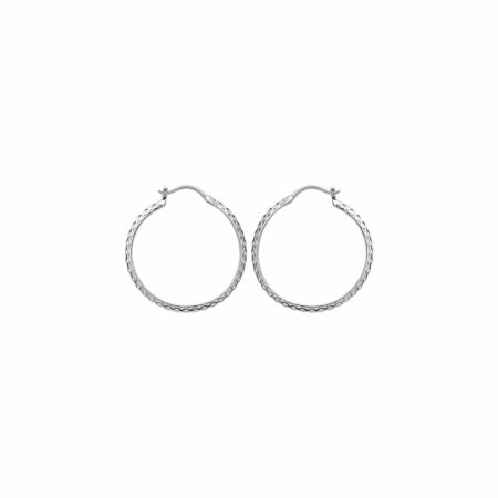 Boucles d'oreilles créoles en argent rhodié