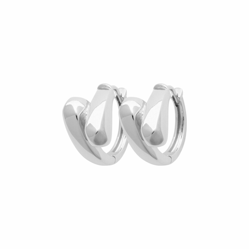 Boucles d'oreilles créoles en argent rhodié