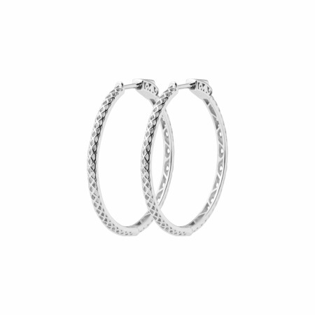 Boucles d'oreilles créoles en argent rhodié