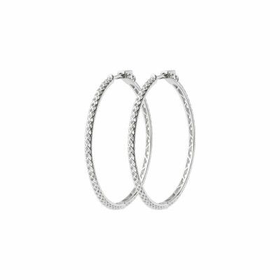 Boucles d'oreilles créoles en argent rhodié