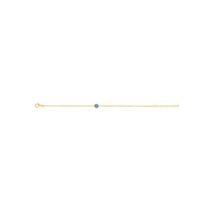 Bracelet en plaqué or et spinelle bleue
