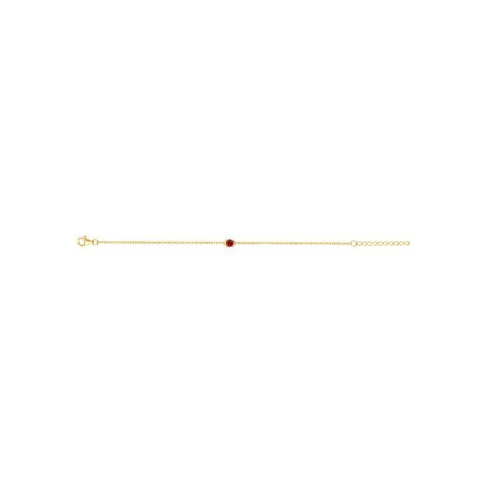 Bracelet en plaqué or et spinelle rouge