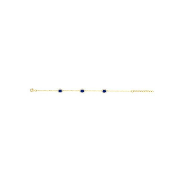 Bracelet en plaqué or, spinelle synthétique et oxyde de zirconium