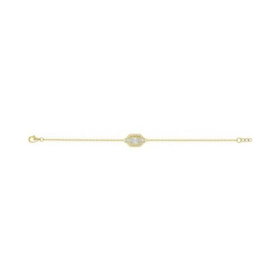Bracelet en plaqué or et oxydes de zirconium