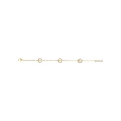 Bracelet en plaqué or et oxydes de zirconium