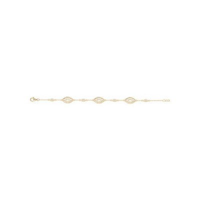 Bracelet en plaqué or et oxydes de zirconium