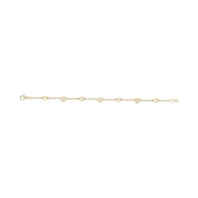Bracelet en plaqué or et oxyde de zirconium - 16+3cm
