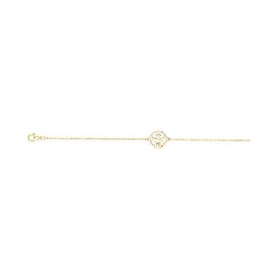 Bracelet en plaqué or et oxyde de zirconium - 16+3cm