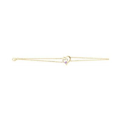 Bracelet en plaqué or et oxyde de zirconium - 16+3cm
