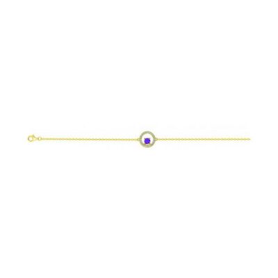 Bracelet en plaqué or et oxyde de zirconium - 16+3cm