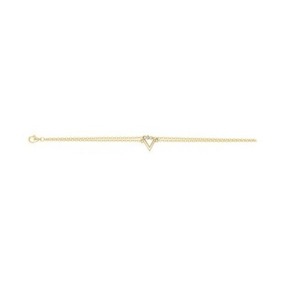 Bracelet en plaqué or et oxyde de zirconium - 16+3cm