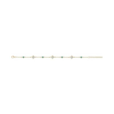Bracelet en plaqué or et oxyde de zirconium - 16+3cm