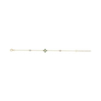Bracelet en plaqué or et oxyde de zirconium - 16+3cm