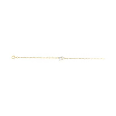 Bracelet en plaqué or et oxyde de zirconium - 16+3cm
