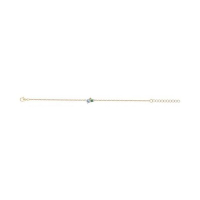 Bracelet en plaqué or et oxyde de zirconium - 16+3cm