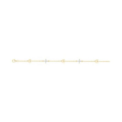 Bracelet en plaqué or et oxyde de zirconium - 16+3cm